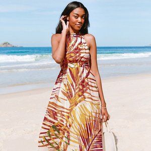 Cupshe Annabella Yellow Tropical Plants Dress